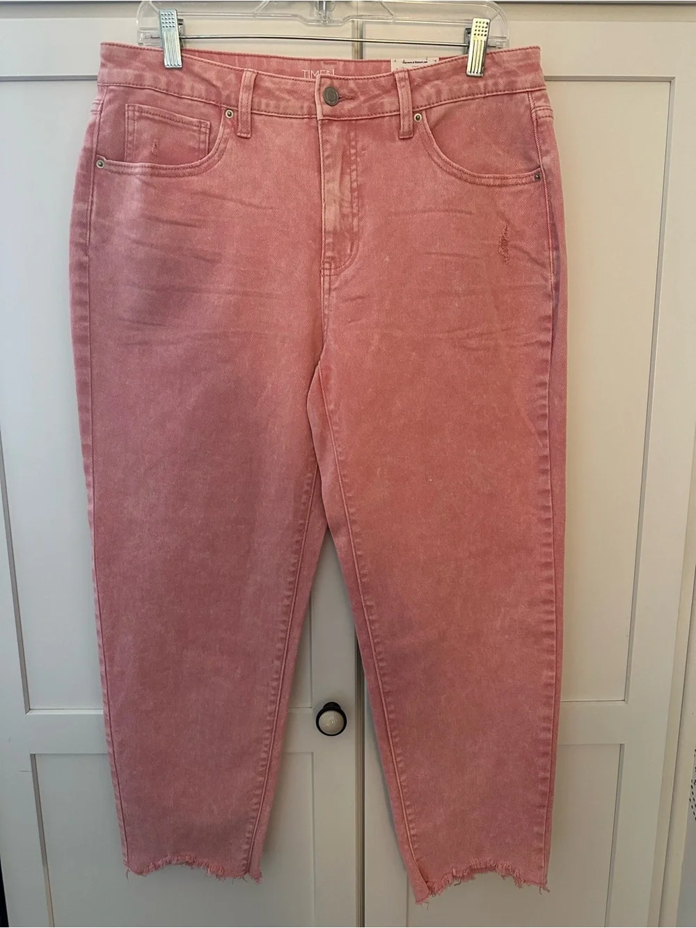 Time and Tru Rose Pink High-Rise Straight Jeans - Picture 1 of 10